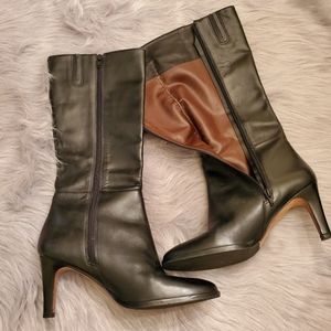Banana Republic Knee High Black Zipper Heeled Boot